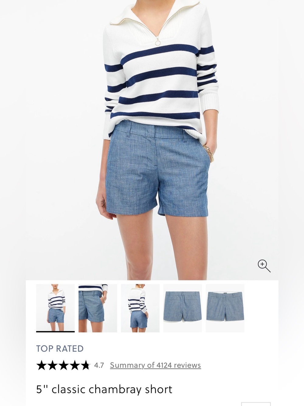 J. Crew 5" classic chambray short